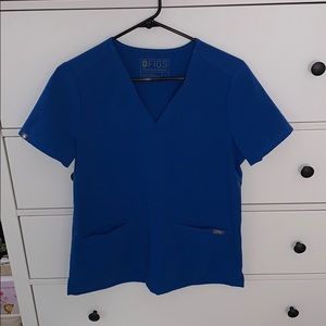 Figs Casma Three Pocket Scrub Top- Royal Blue
